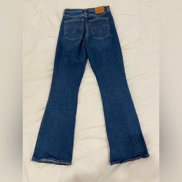 Levi’s navy blue flare pants high waist - Picture 2 of 5